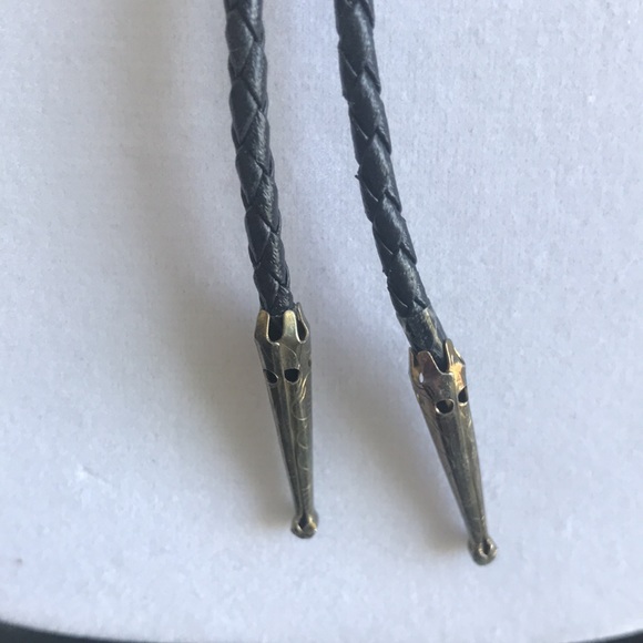 Vintage 80s/90s Hand Crafted Ceramic Bolo Tie and Earrings Set - Picture 8 of 9